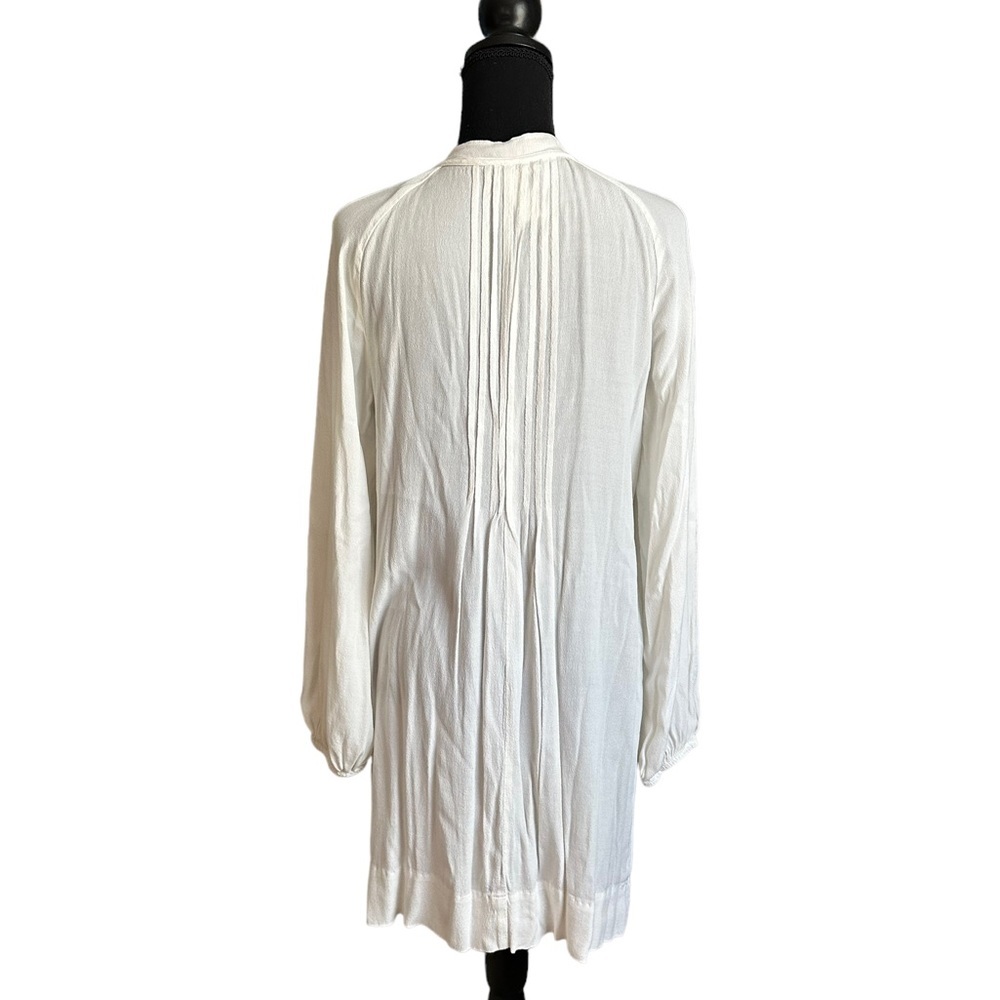 H&M White Long Sleeve Pleated Midi Dress Size 6 - Picture 3 of 17
